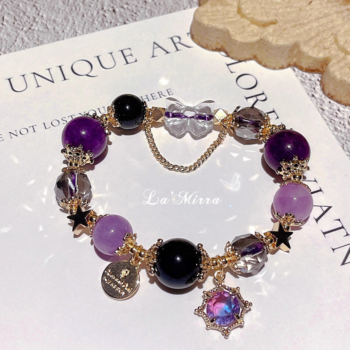 Lavender amethyst starry sky bracelet