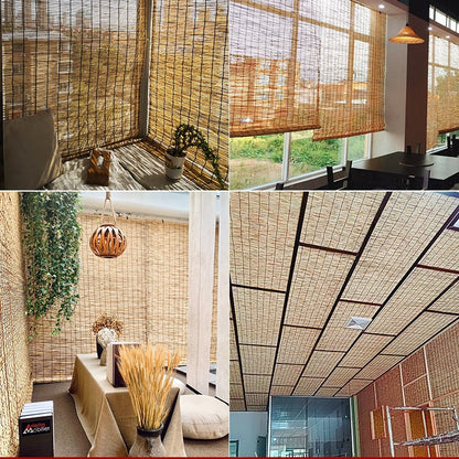 Reed curtains, straw curtains, reed curtains, straw mat partitions, door curtains, shading, sunshade, decorative outdoor balcony curtains, bamboo curtains, roller blinds